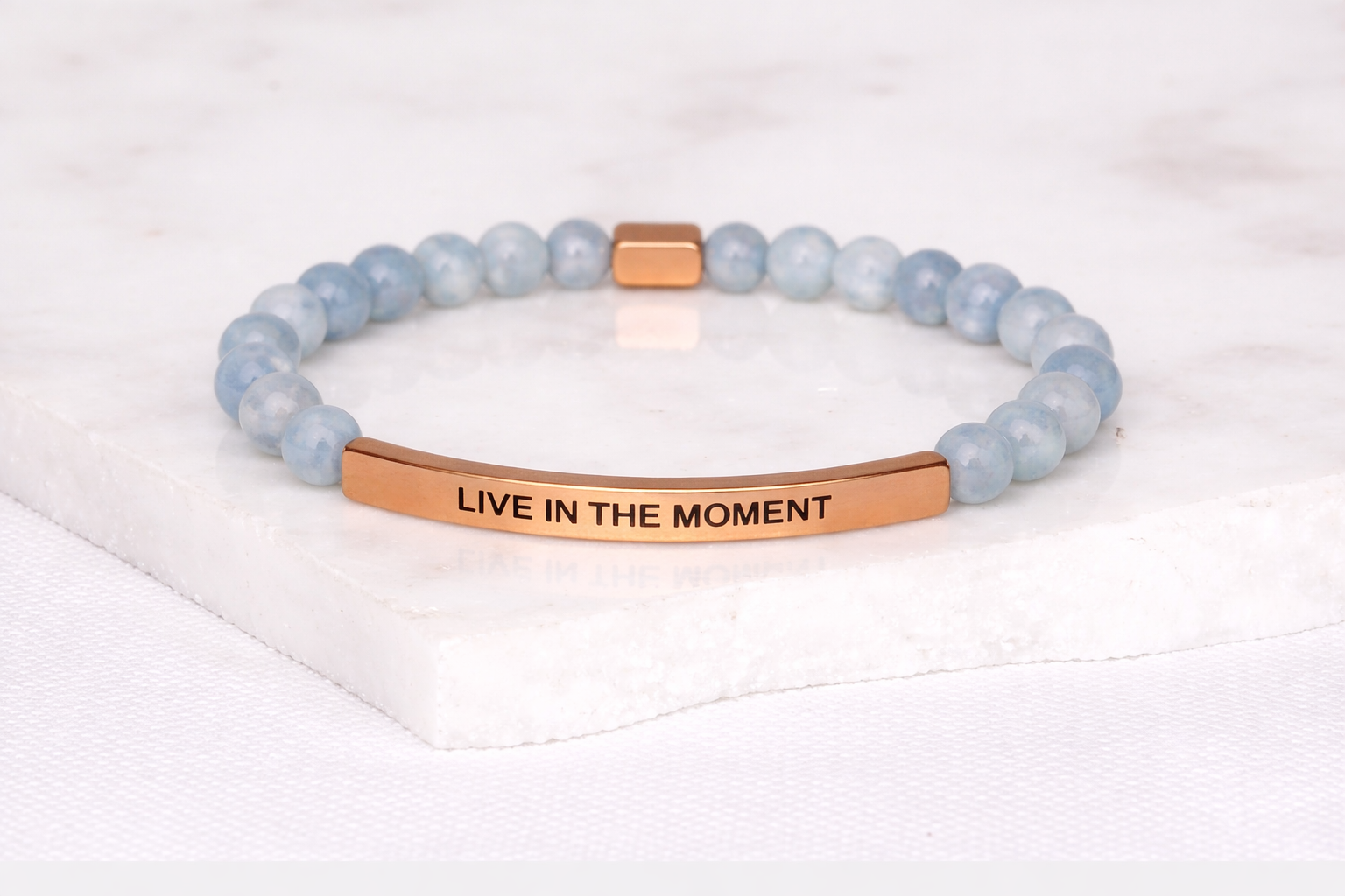 LIVE IN THE MOMENT Blue Angelite Bracelet