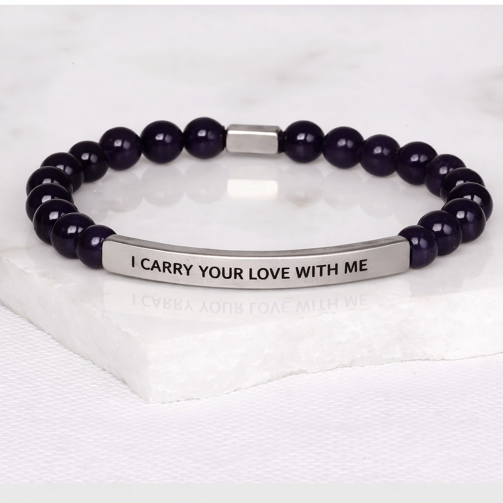 I CARRY YOUR LOVE WITH ME Amethyst Bracelet