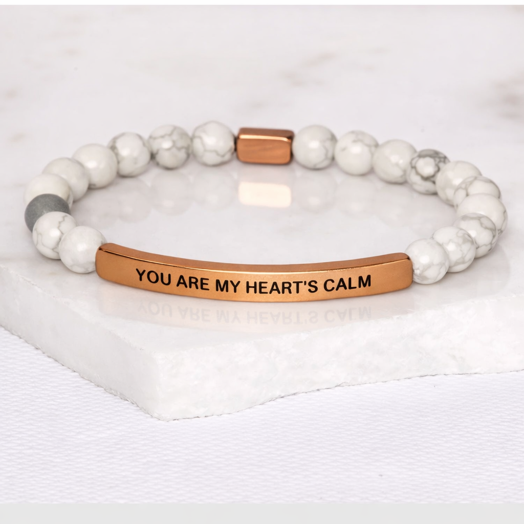 YOU ARE MY HEART'S CALM Howlite Marble Bracelet