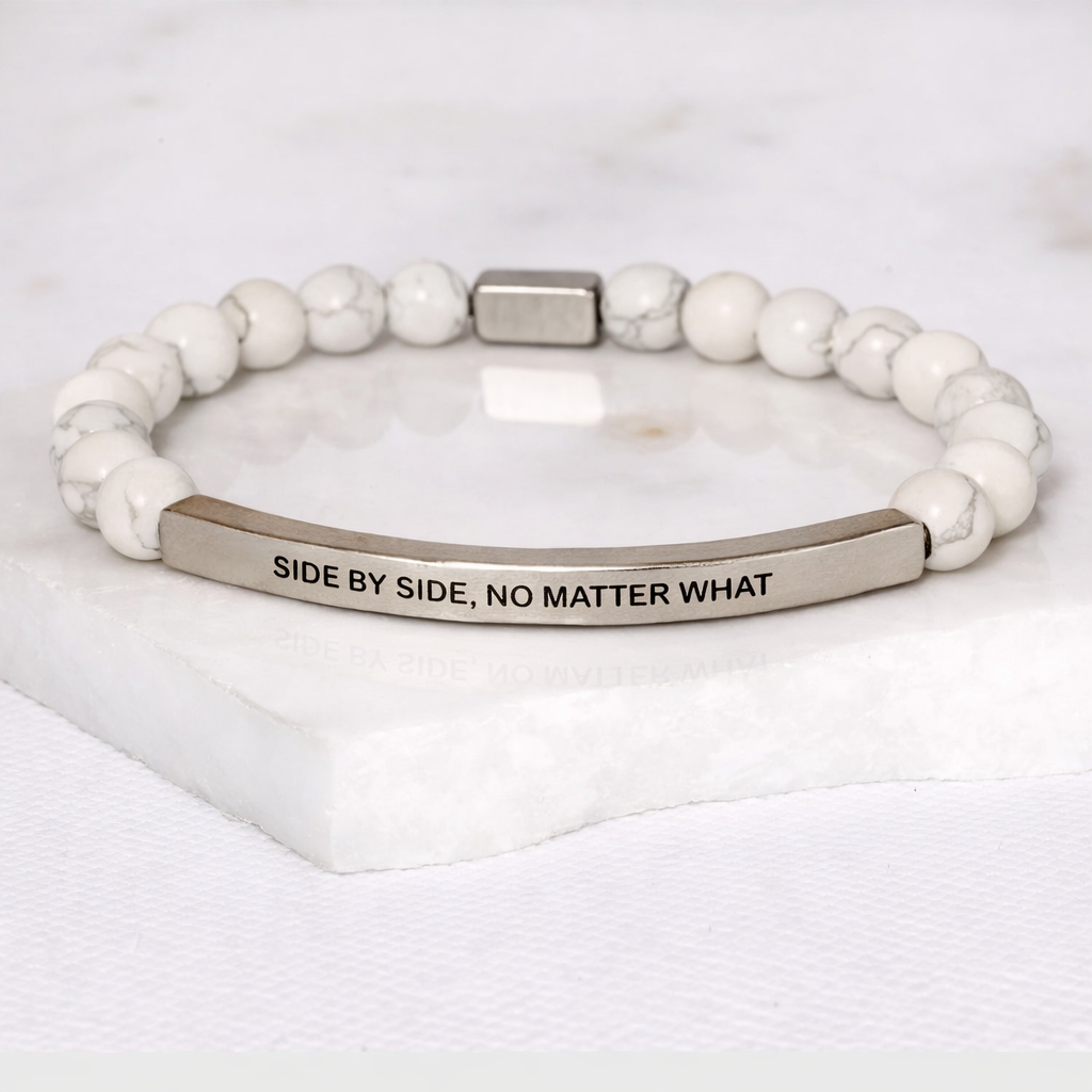 SIDE BY SIDE NO MATTER WHAT Howlite Marble Bracelet