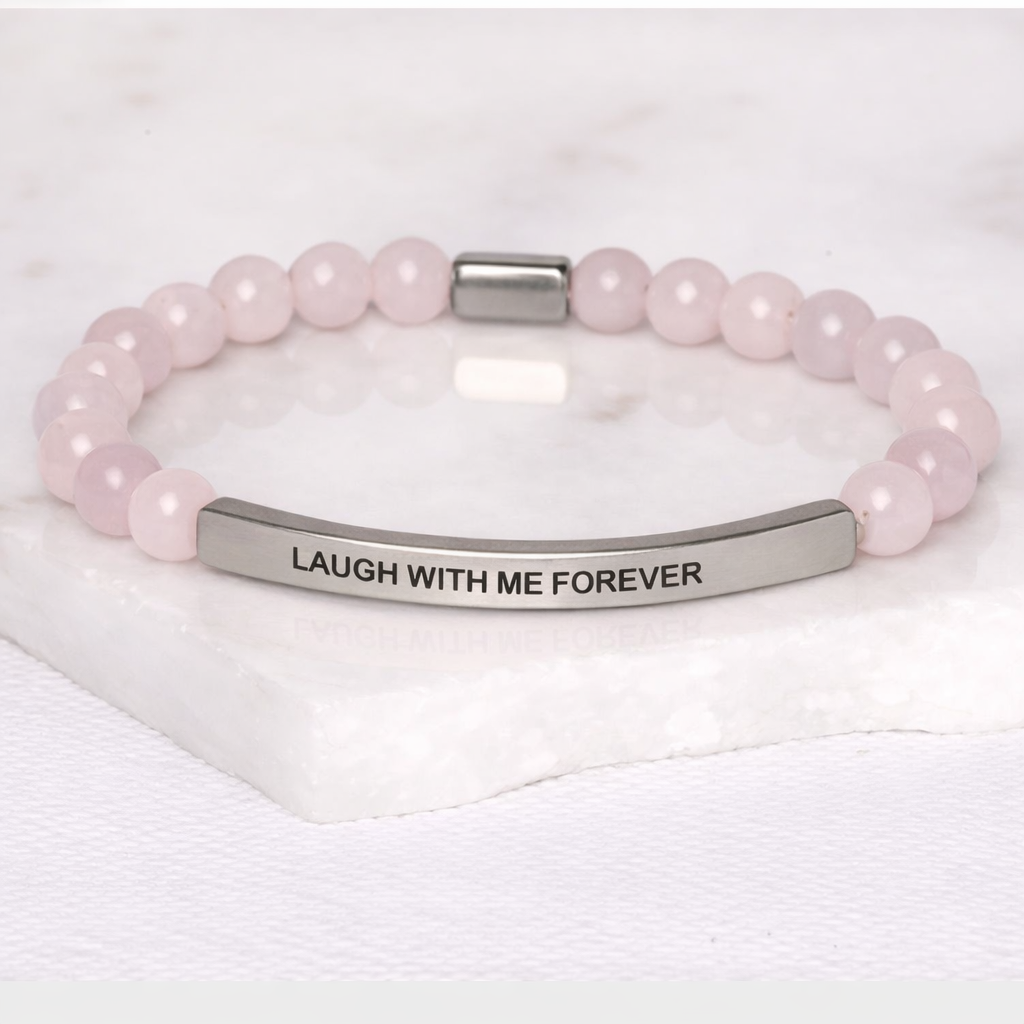 LAUGH WITH ME FOREVER - Pink Jade Crystal