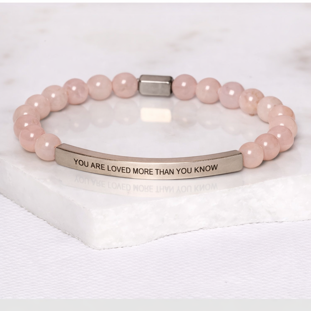 YOU ARE LOVED MORE THAN YOU KNOW Rose Quartz Bracelet