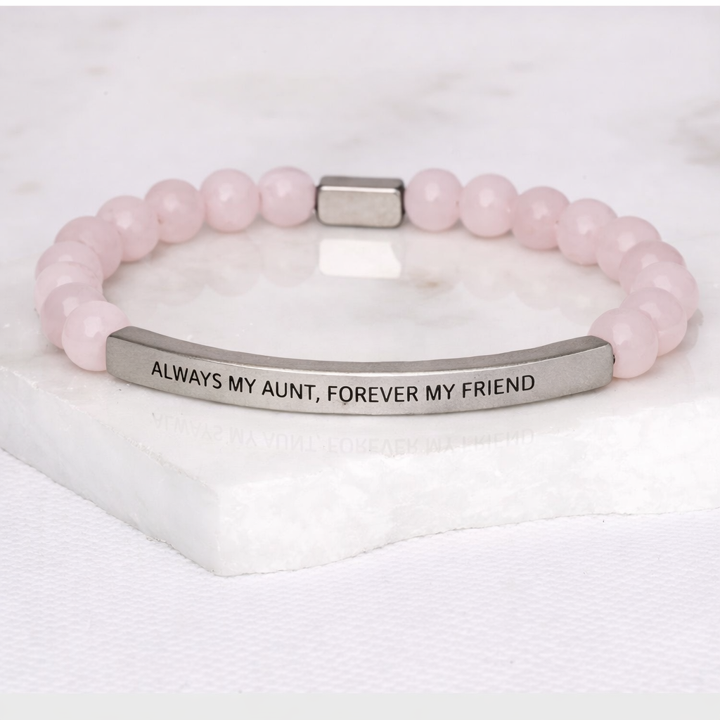ALWAYS MY AUNT, FOREVER MY FRIEND - Pink Jade Crystal