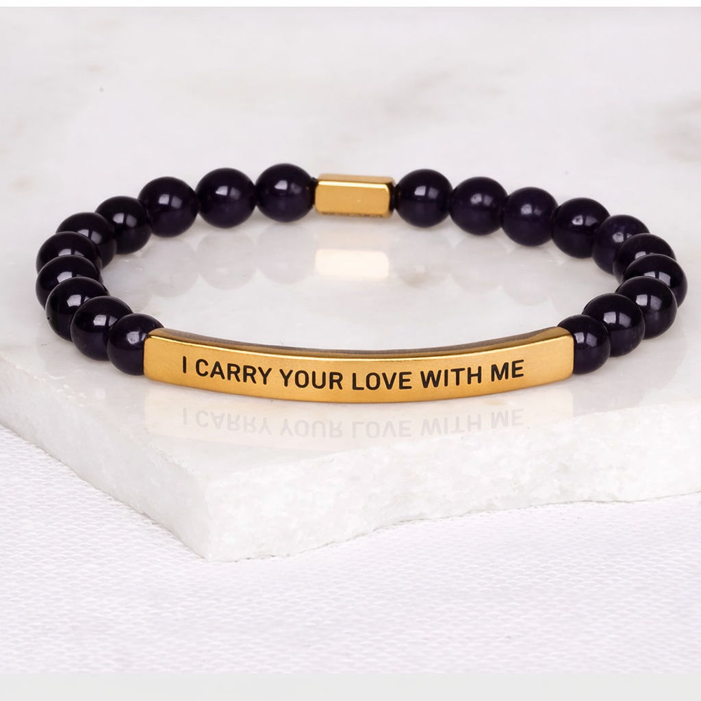 I CARRY YOUR LOVE WITH ME Amethyst Bracelet