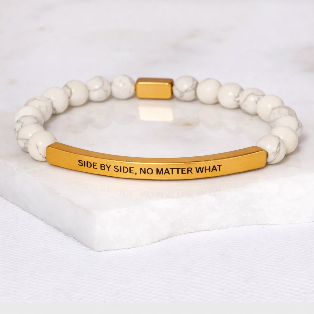 SIDE BY SIDE NO MATTER WHAT Howlite Marble Bracelet