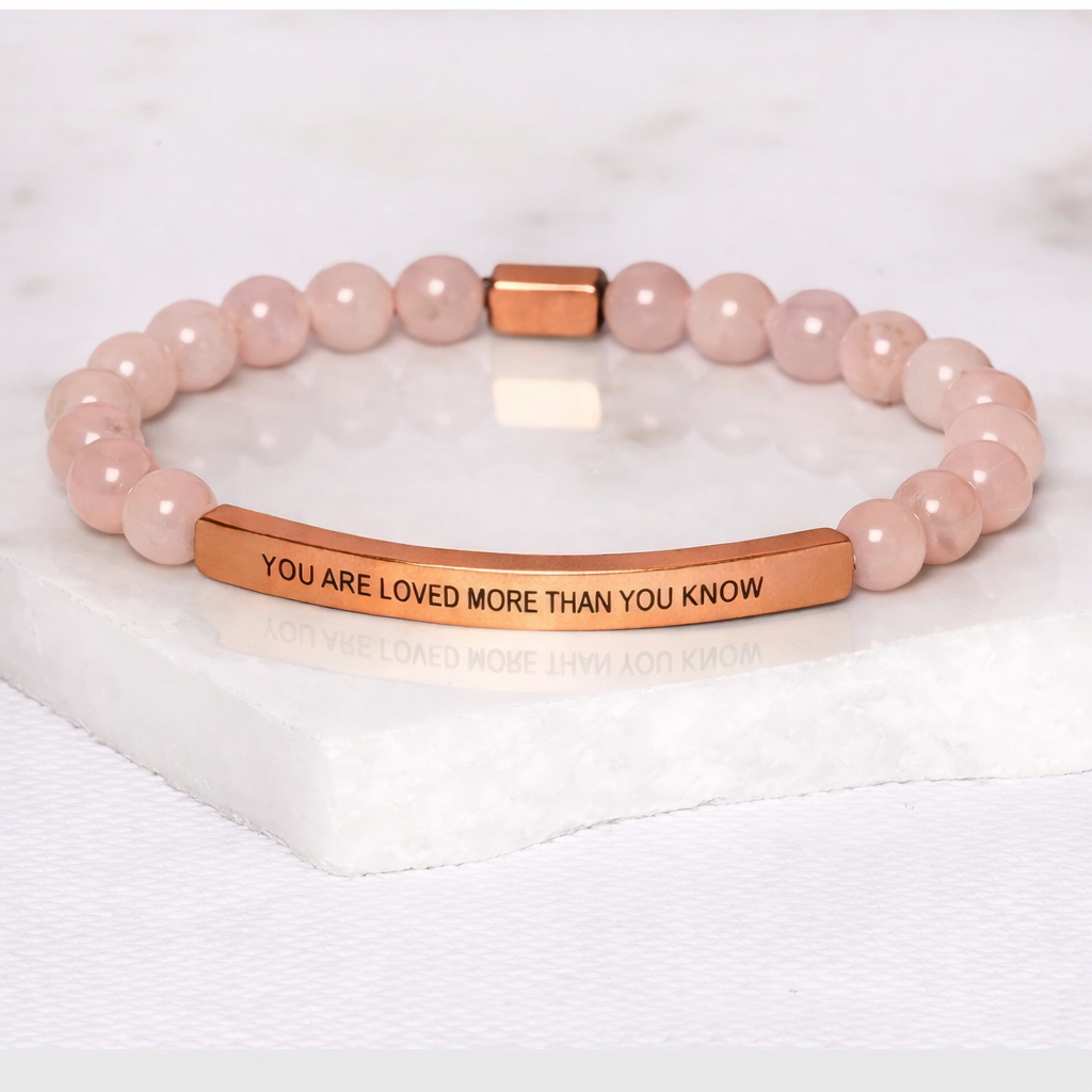 YOU ARE LOVED MORE THAN YOU KNOW Rose Quartz Bracelet