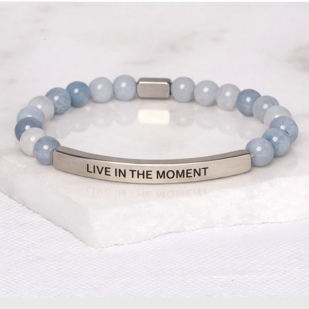 LIVE IN THE MOMENT Blue Angelite Bracelet