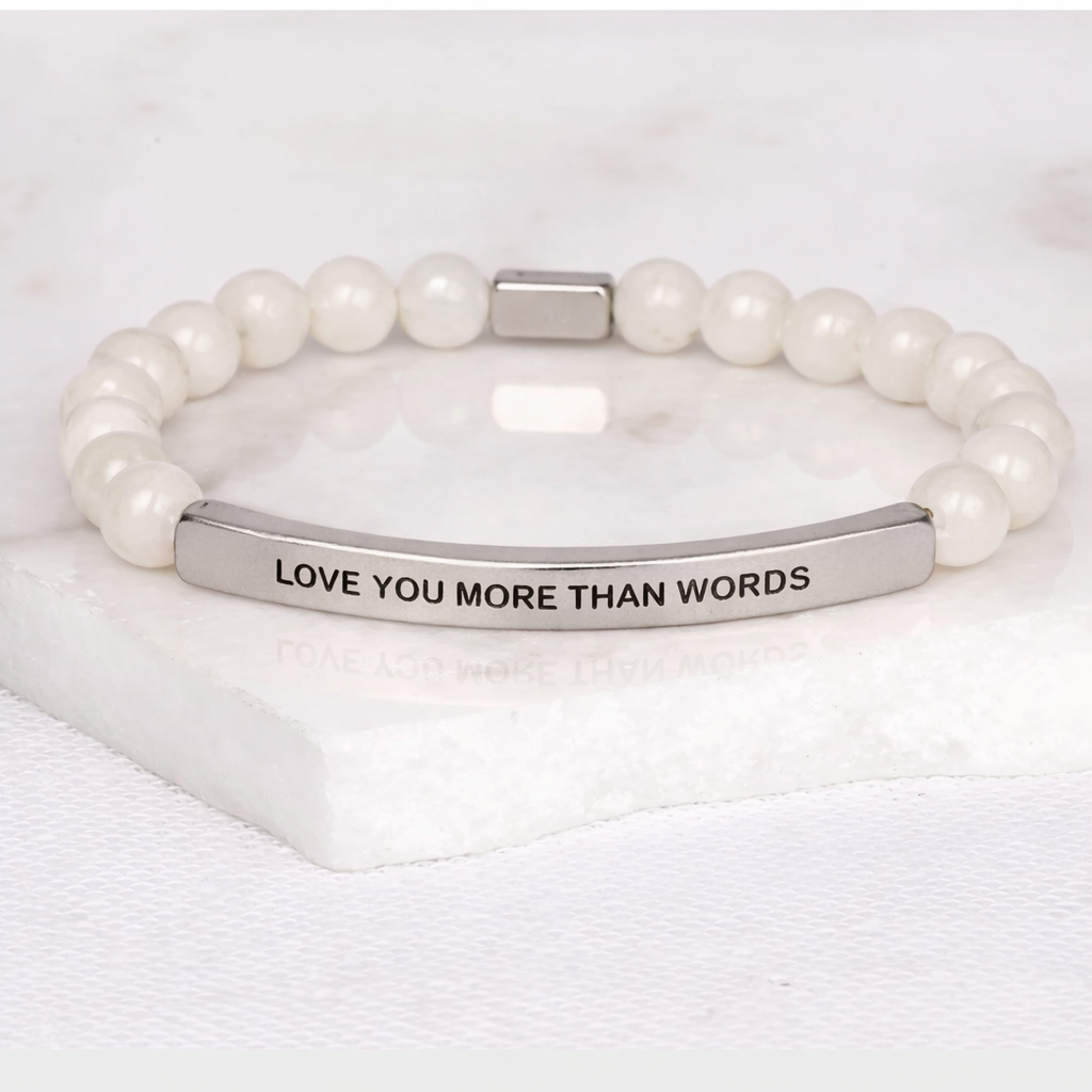 LOVE YOU MORE THAN WORDS Mother of Pearl Bracelet