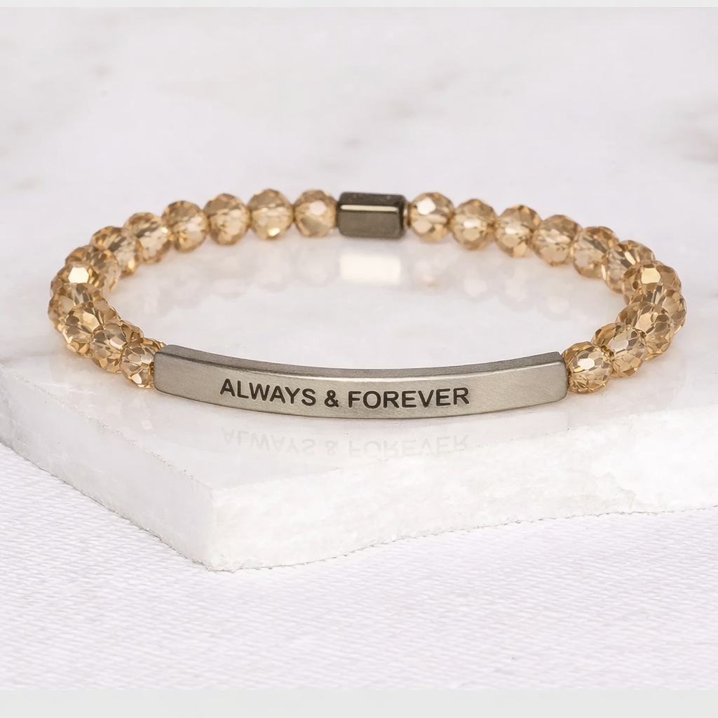 ALWAYS & FOREVER - Silver Champagne Crystal